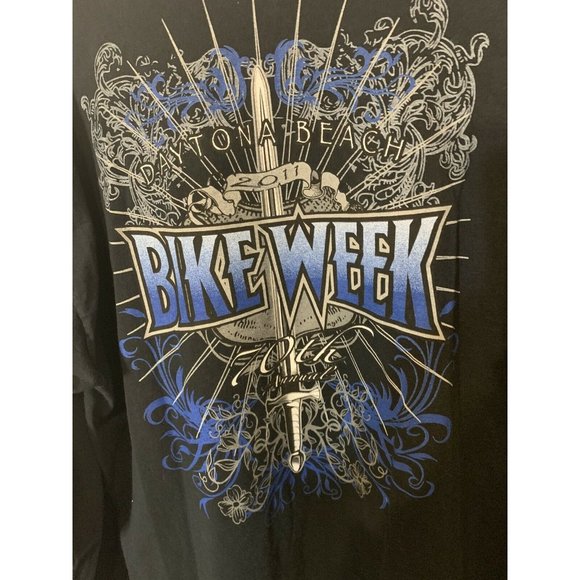 70th Annual Bike Week Daytona Beach Long Sleeve T-Shirt‎ 2011 Black Sz XL Gildan - Picture 7 of 7